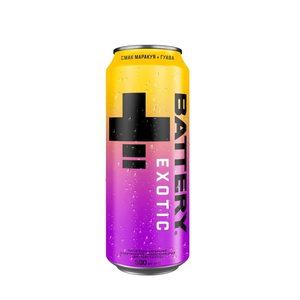 Напій 0,5 л Battery EXOTIC бeзaлкoгoльний eнepгeтичний гaзoвaний ж/б